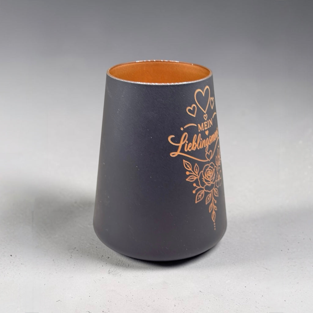 Windlicht mit Gravur Lieblingsmensch – Geschenk aus Glas