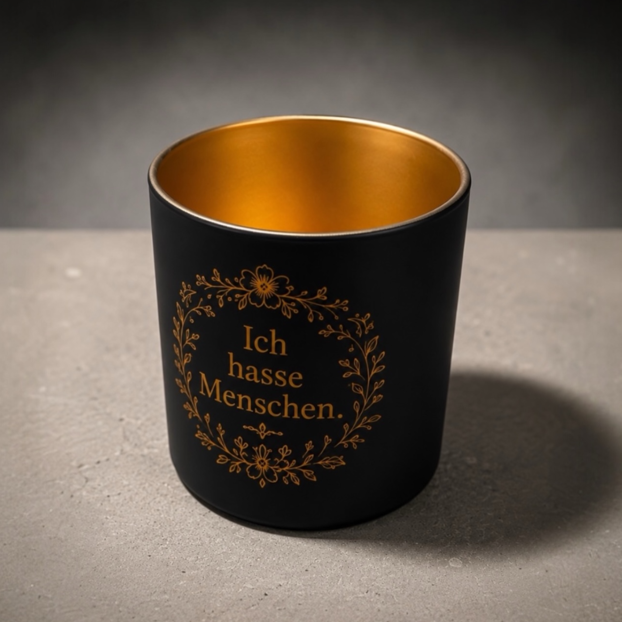 Windlicht mit Gravur „Ich hasse Menschen“ – Lustiges Geschenk mit Humor