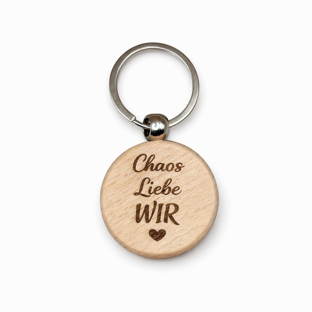 Schlüsselanhänger aus Holz mit Spruch – Liebesgeschenk für Paare mit Humor
