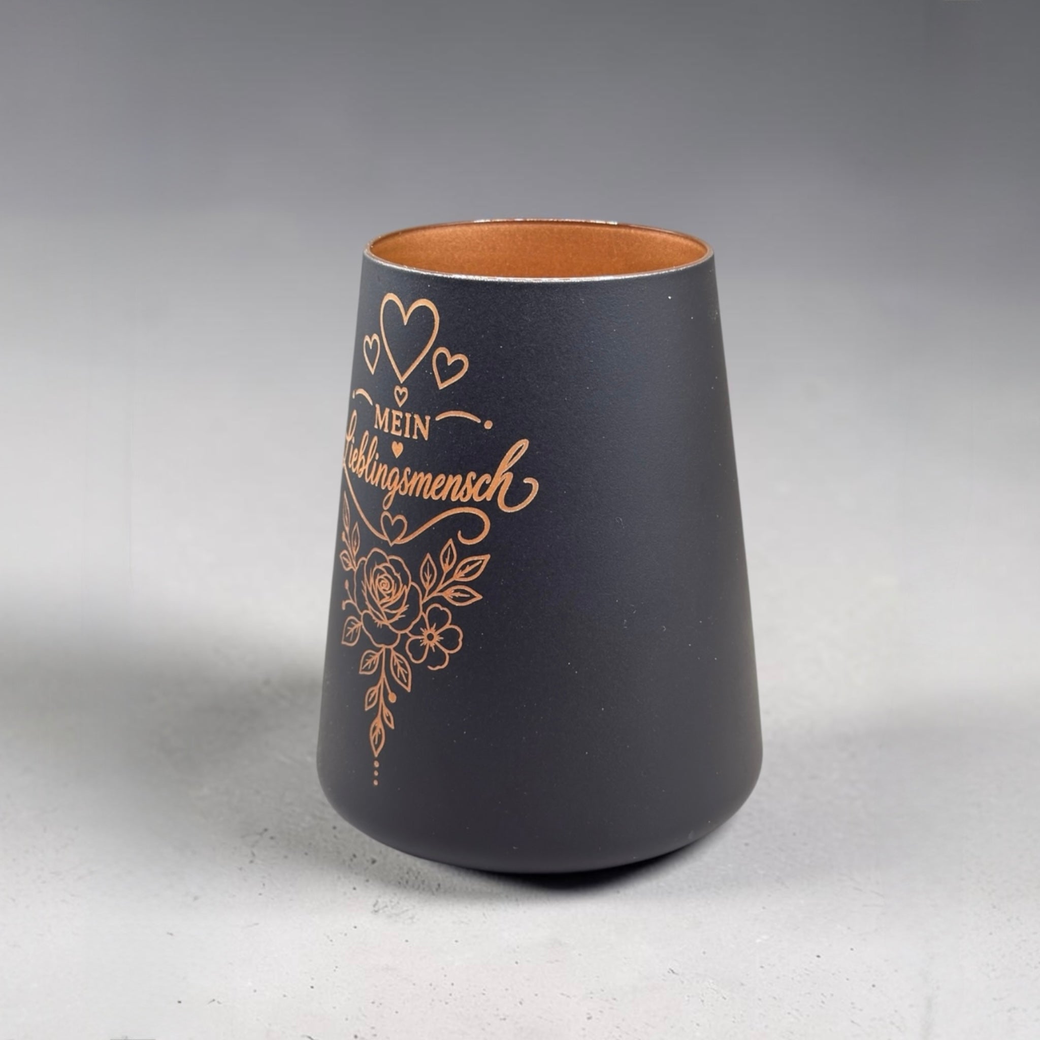 Windlicht mit Gravur Lieblingsmensch – Geschenk aus Glas