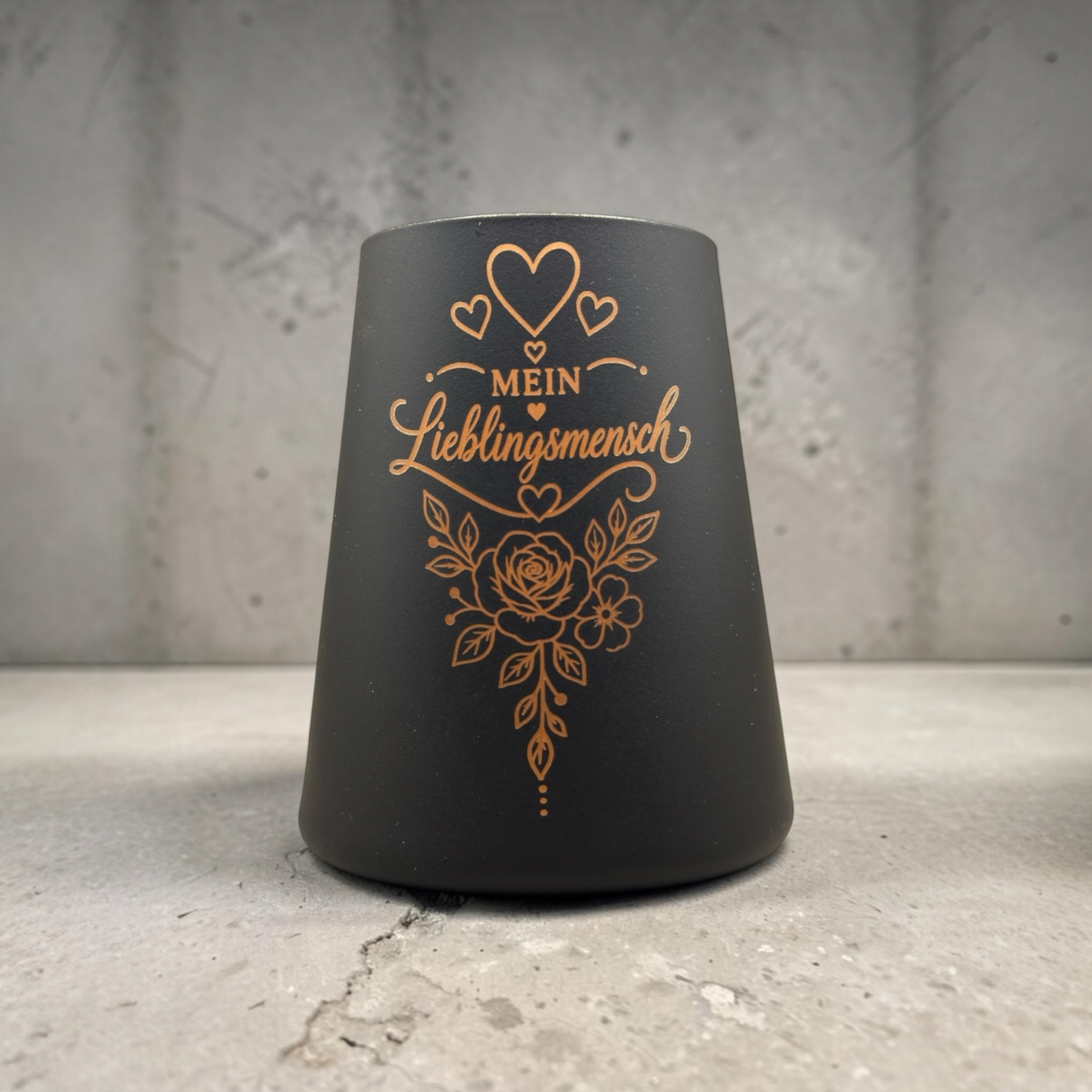Windlicht mit Gravur Lieblingsmensch – Geschenk aus Glas