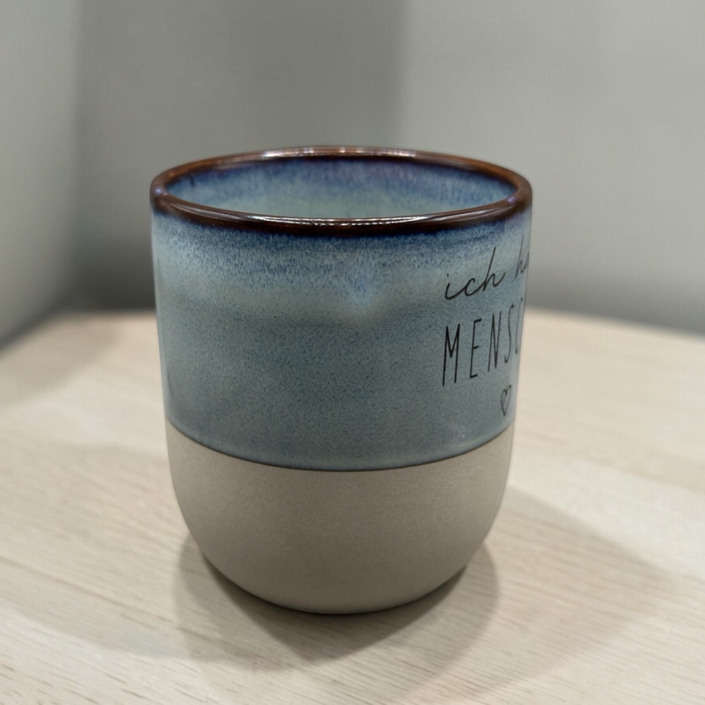 Keramiktasse mit Spruch – Ich hasse Menschen – Lustige Tasse für Morgenmuffel