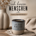 Keramiktasse mit Spruch – Ich hasse Menschen – Lustige Tasse für Morgenmuffel