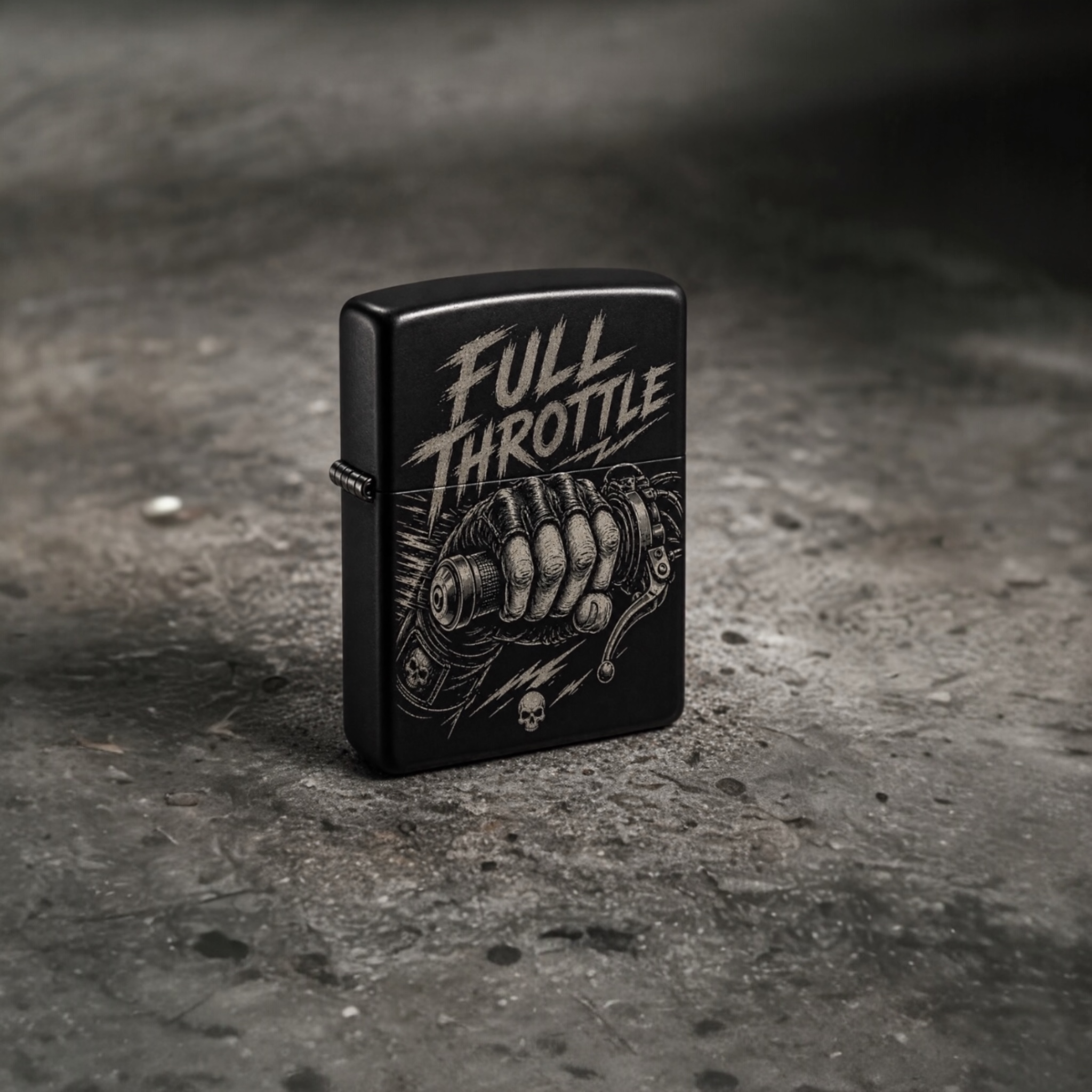 Feuerzeug mit Gravur Metal Edition – 6 Designs für Rock & Biker Fans
