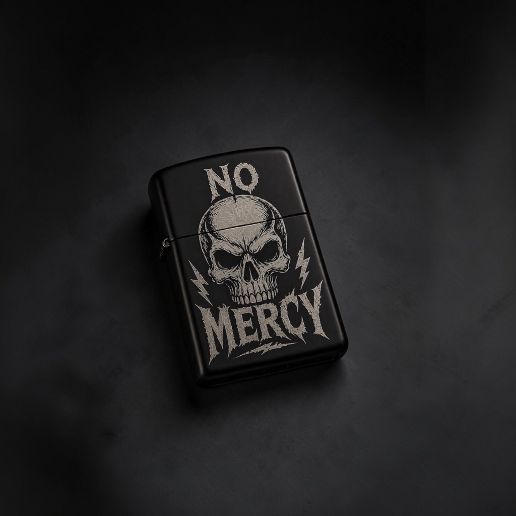 Feuerzeug mit Gravur Metal Edition – 6 Designs für Rock & Biker Fans
