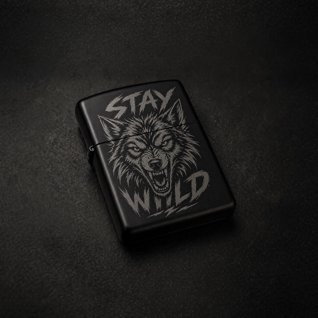 Feuerzeug mit Gravur Metal Edition – 6 Designs für Rock & Biker Fans