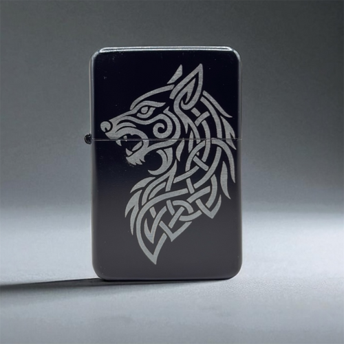 Feuerzeug mit Gravur Wikinger Fenriswolf – Geschenk für Männer