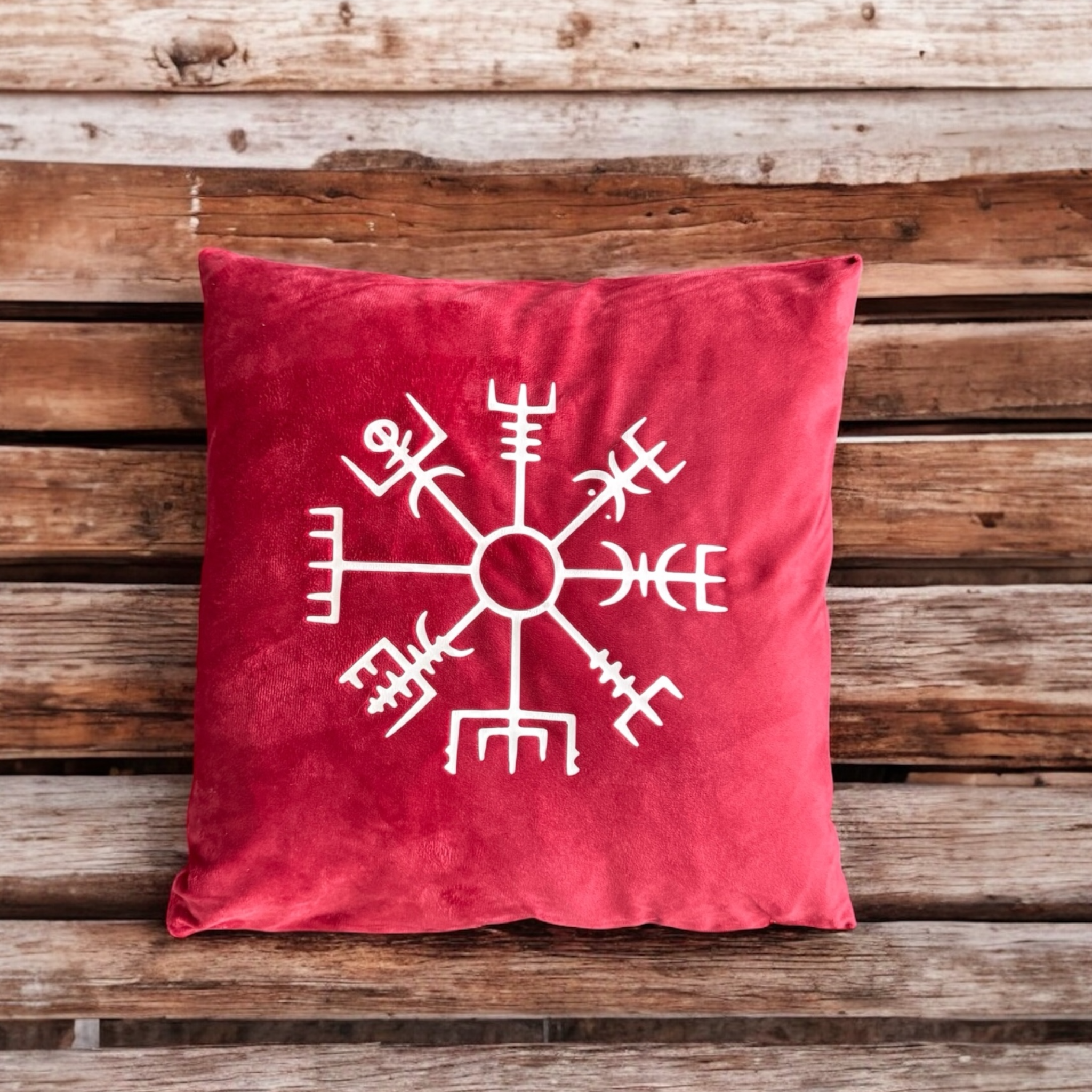 Wikinger Kissen Vegvisir – Nordischer Kompass Deko & Geschenk für Männer