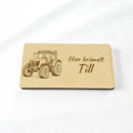 Frühstücksbrettchen personalisiert mit Name – Kindergeschenk Traktor, Bagger & Co.