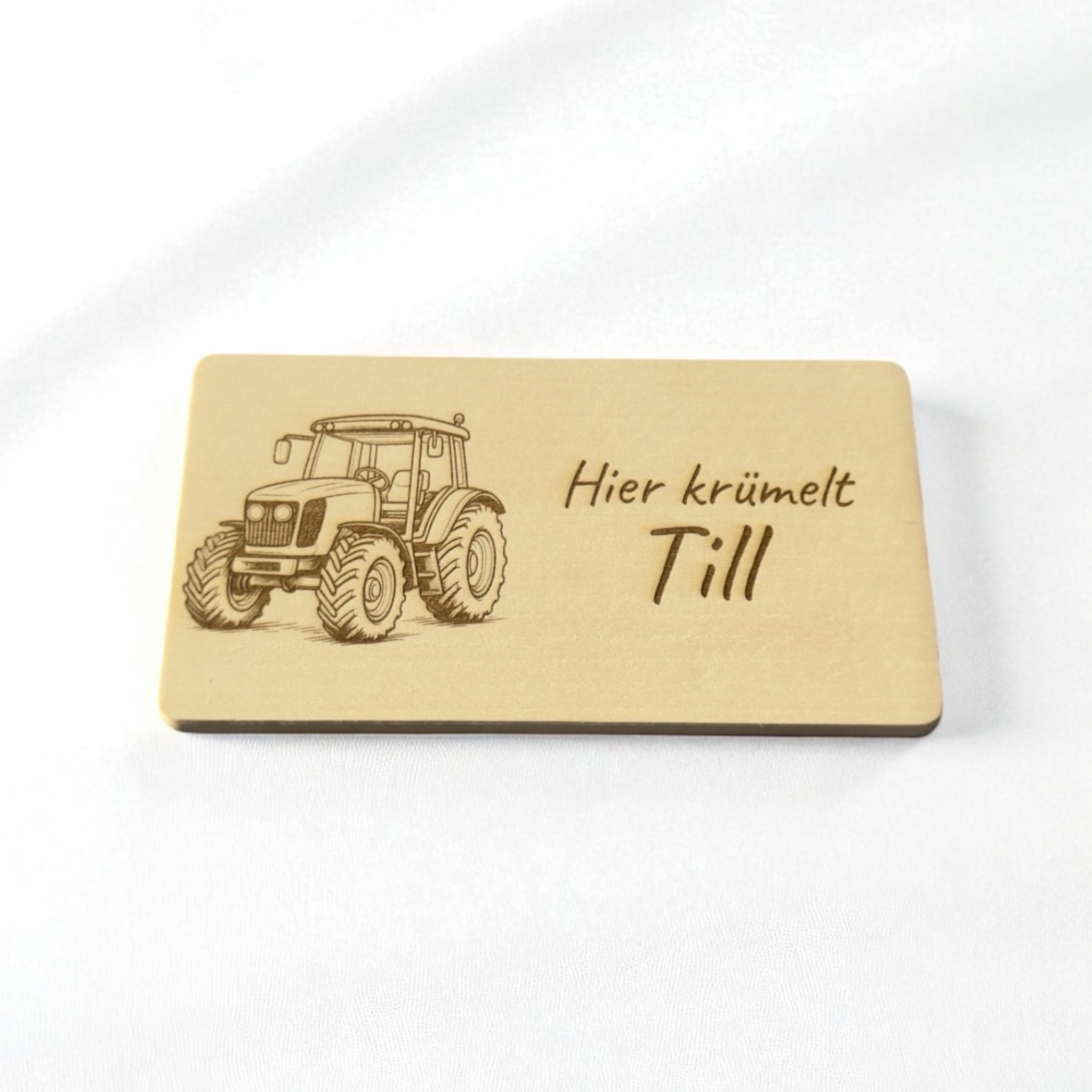 Frühstücksbrettchen personalisiert mit Name – Kindergeschenk Traktor, Bagger & Co.