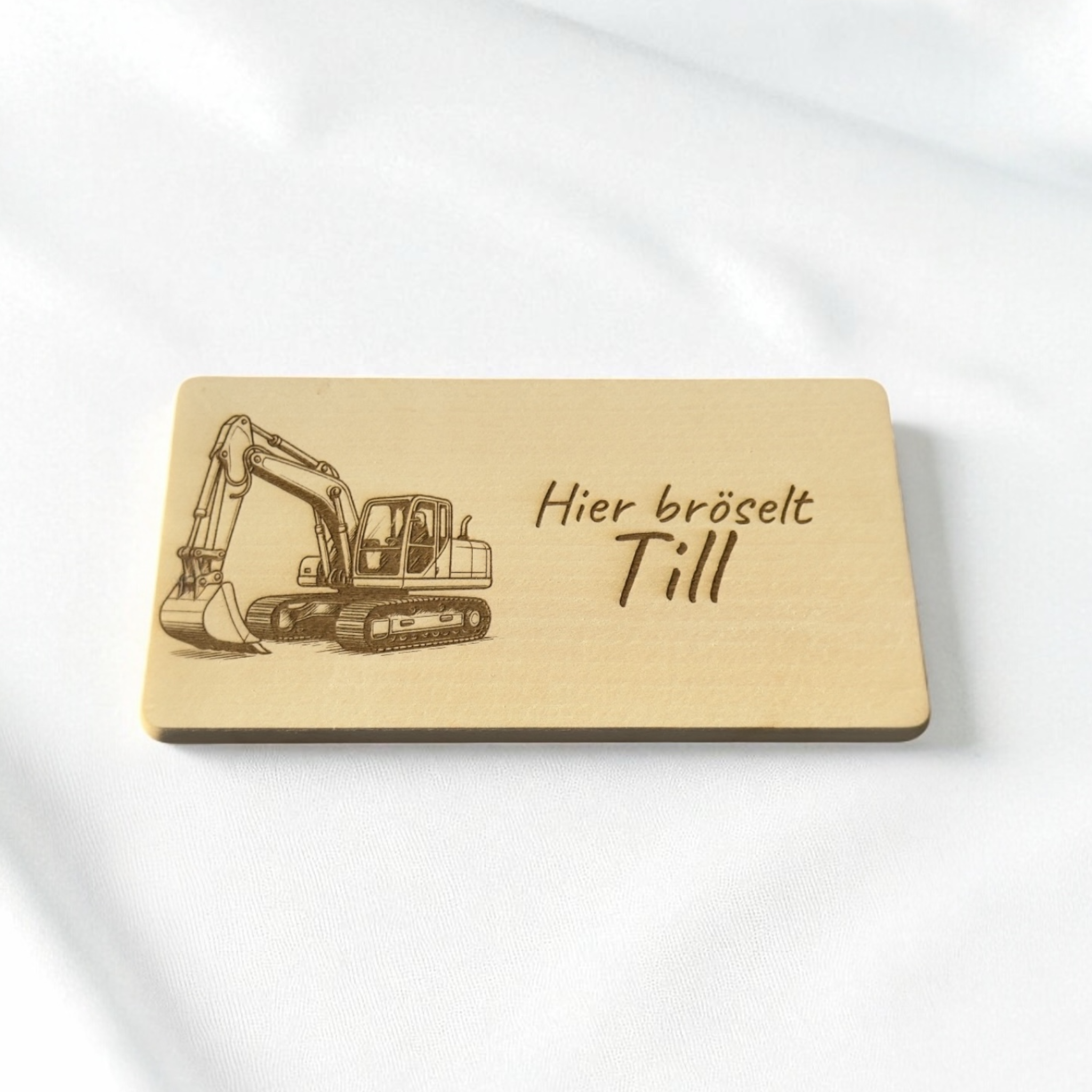 Frühstücksbrettchen personalisiert mit Name – Kindergeschenk Traktor, Bagger & Co.