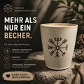 Keramikbecher mit Gravur – Wikinger Kompass Vegvisir – Geschenk für Wikinger Fans