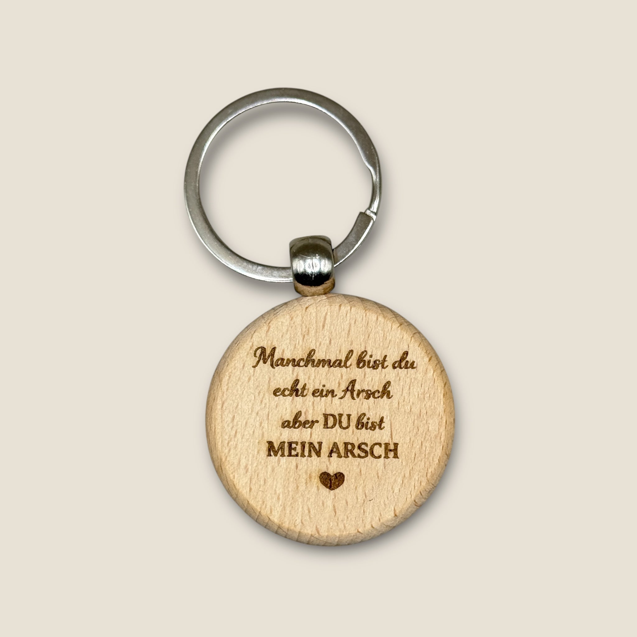 Schlüsselanhänger aus Holz mit Spruch – Liebesgeschenk für Paare mit Humor