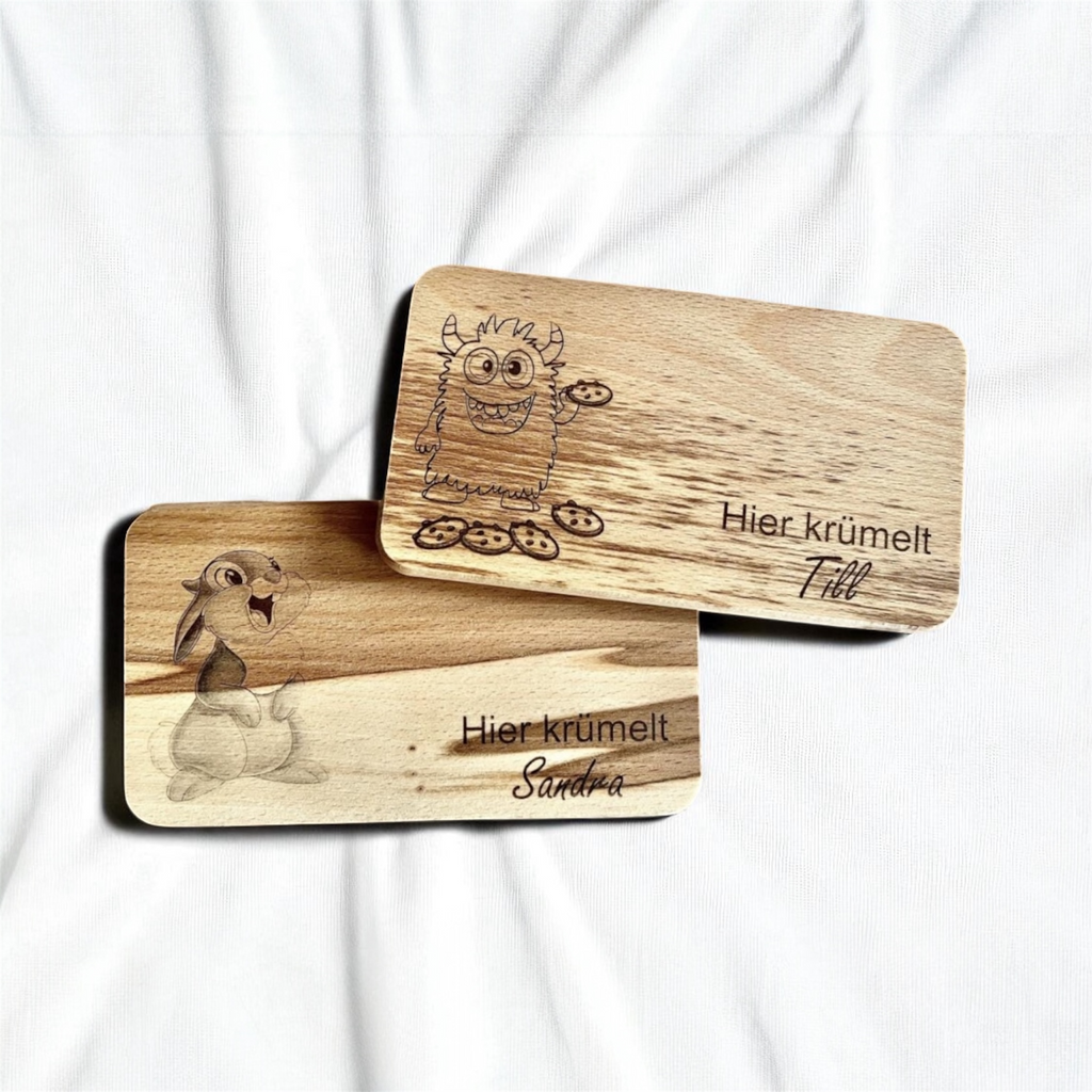 Frühstücksbrettchen personalisiert mit Name & Motiv – Kindergeschenk Einschulung & Geburtstag