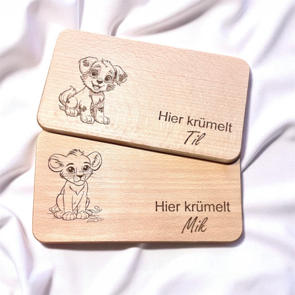 Frühstücksbrettchen personalisiert mit Name & Motiv – Kindergeschenk Einschulung & Geburtstag