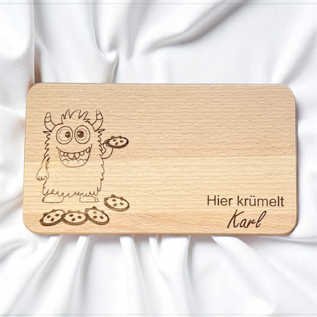 Frühstücksbrettchen personalisiert mit Name & Motiv – Kindergeschenk Einschulung & Geburtstag