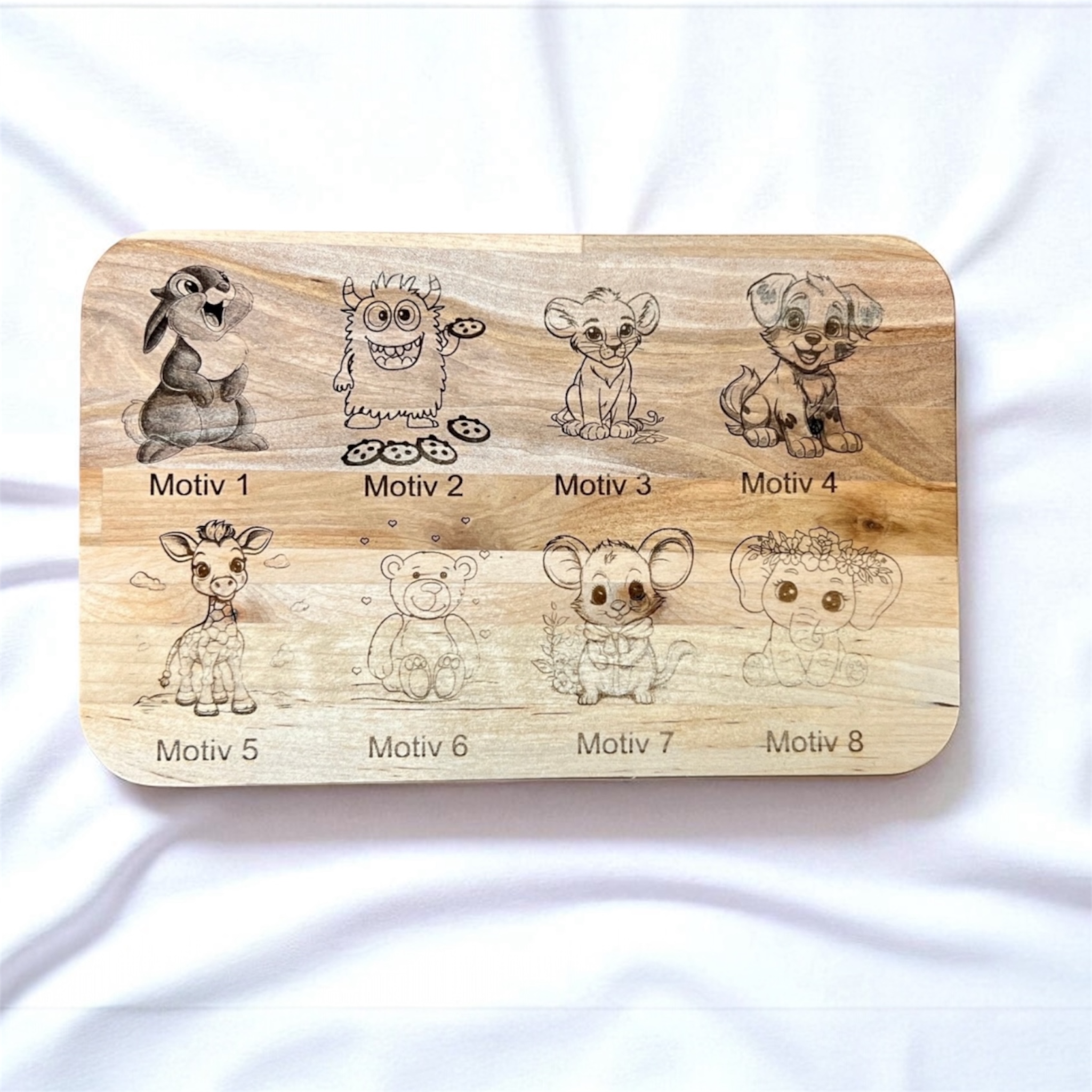Frühstücksbrettchen personalisiert mit Name & Motiv – Kindergeschenk Einschulung & Geburtstag