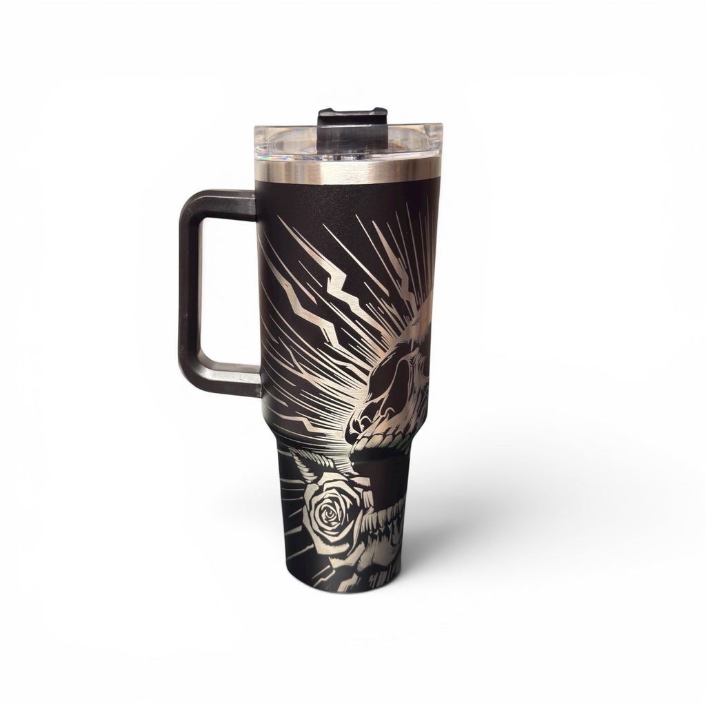 Skull Tumbler Edelstahl – Thermobecher Totenkopf 1200 ml | doppelwandig isoliert