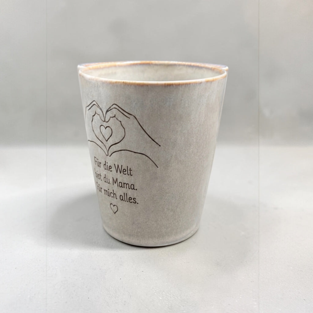 Keramiktasse mit Spruch – Für die Welt bist du Mama, für mich alles – Geschenk Muttertag