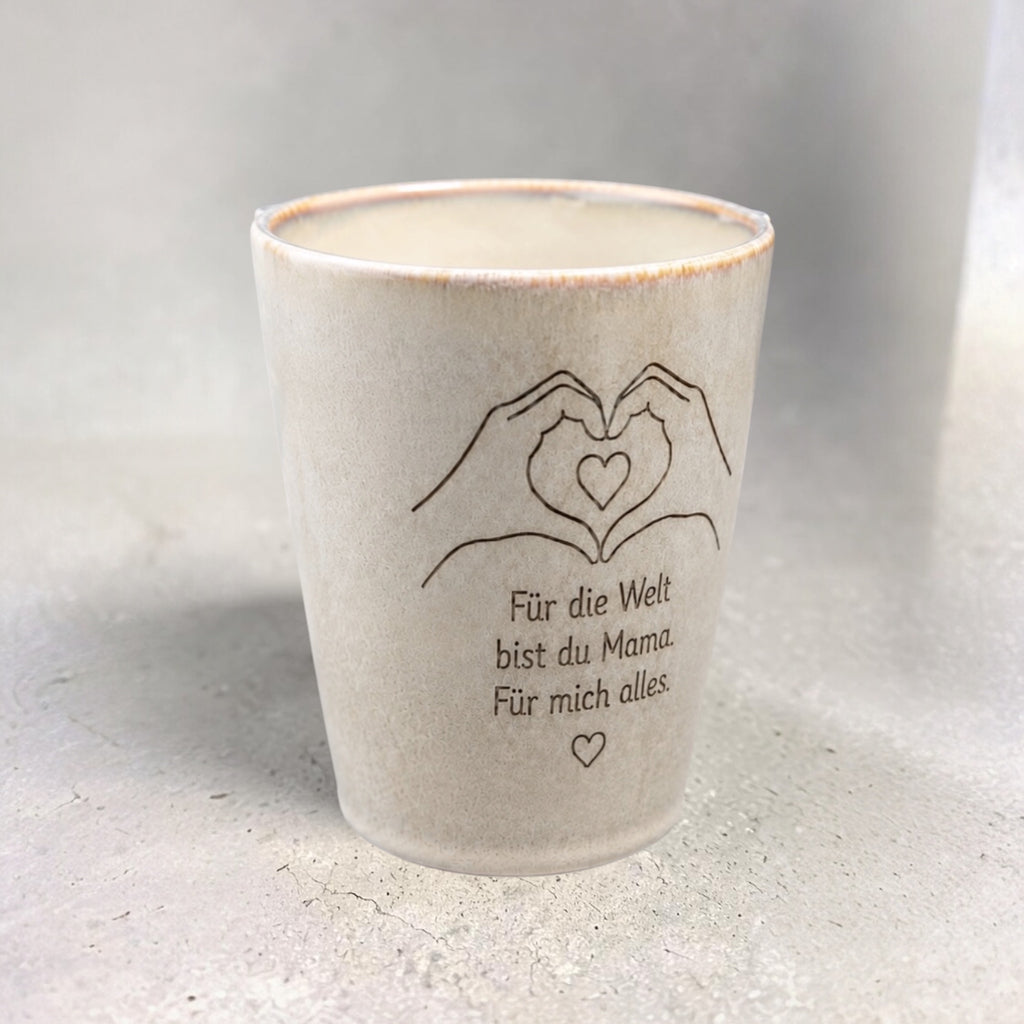 Keramiktasse mit Spruch – Für die Welt bist du Mama, für mich alles – Geschenk Muttertag