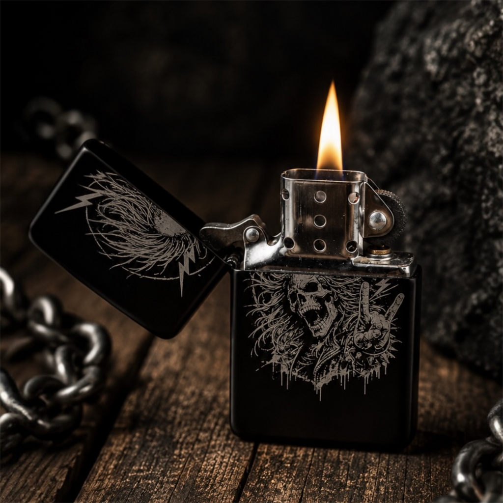 Feuerzeug mit Gravur – Benzinfeuerzeug für Rock & Metal Fans